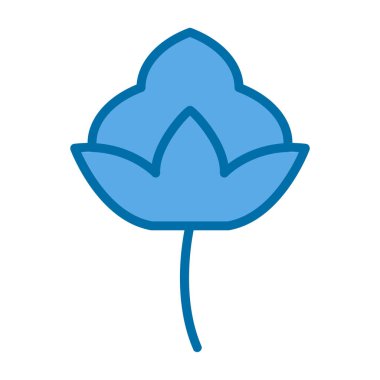 Pamuk çiçek simgesinin vektör illüstrasyonu 