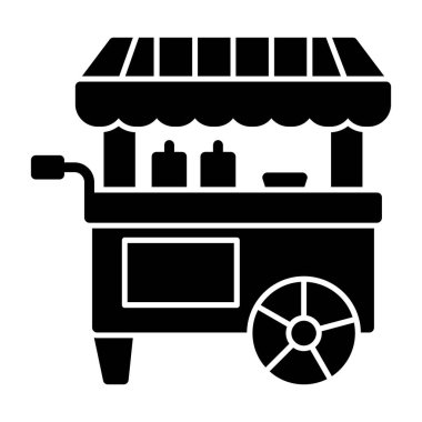 Basit yemek arabası simgesi, vektör illüstrasyonu