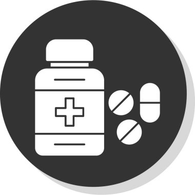 İlaç ikonu. Web için kapsül vektör simgesinin basit çizimi