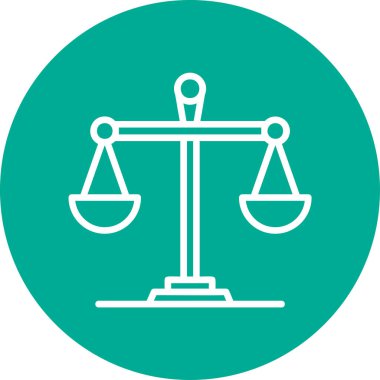 adalet ölçeği simgesi, vektör illüstrasyonu