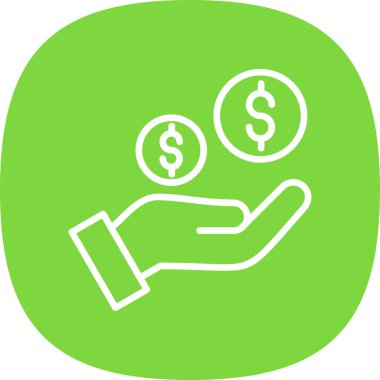 Dolar işareti vektör simgesi modern çizgi çizimi tasarımı