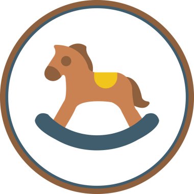 Sallanan at oyuncağı simgesi, vektör illüstrasyonu