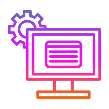 Bilgisayar. Web simgesi basit illüstrasyon