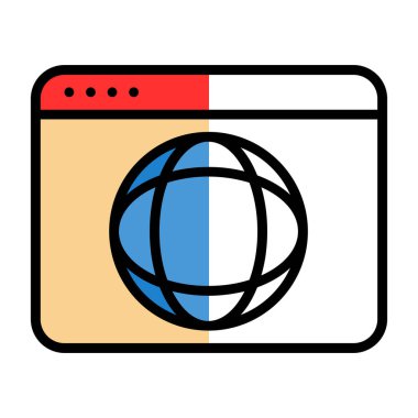 Web tarayıcı simgesi, vektör illüstrasyonu basit tasarım