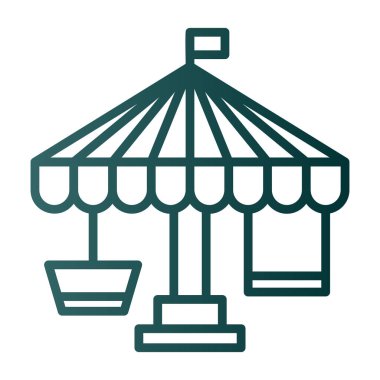 Lunapark atlıkarıncası, web basit illüstrasyon