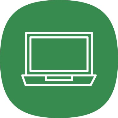 Basit dizüstü bilgisayar simgesi, vektör illüstrasyonu