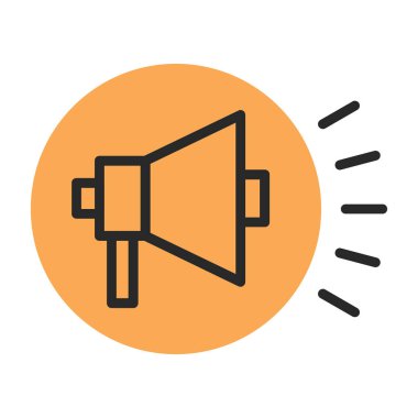 megafon simgesi, kampanya konsepti vektör illüstrasyonu