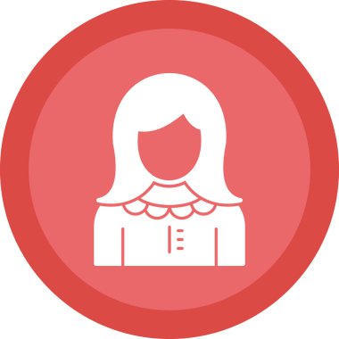 kız düz simgesi, vektör illüstrasyonu