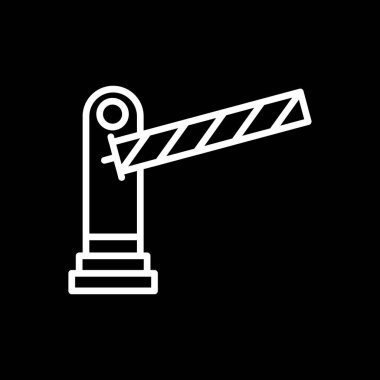 Park bariyer simgesi, düz stil 