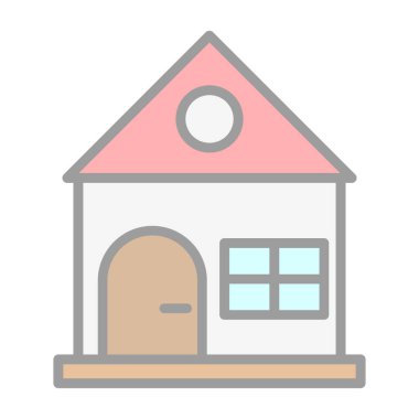 Ev vektör tasarımı. Ev düz simgesi 