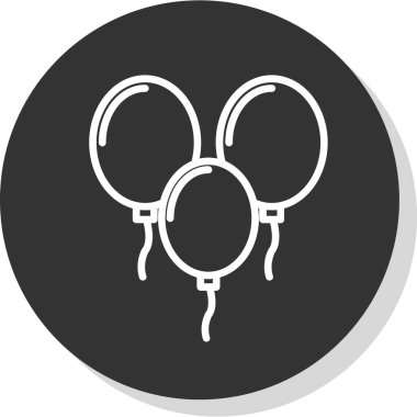 Üç balon. Web simgesi basit illüstrasyon 