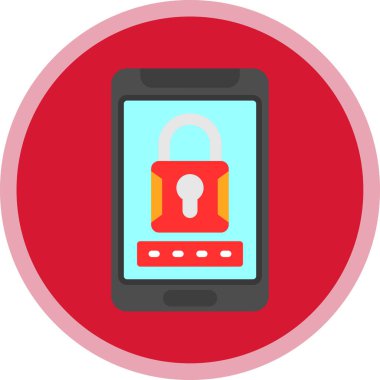 akıllı telefon güvenlik simgesi, vektör illüstrasyonu 