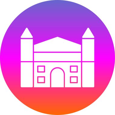 Glyph vektör simgesinde eşsiz bir bina