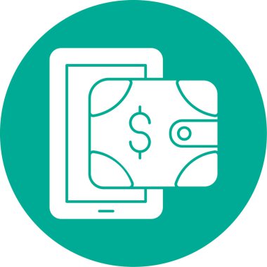 dijital cüzdan simgesi, vektör illüstrasyonu basit tasarım