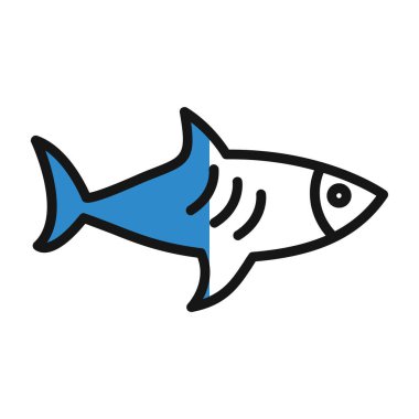 balık simgesi, vektör illüstrasyonu basit tasarım