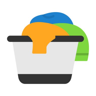 çamaşır sepeti vektör çizimi tasarımı