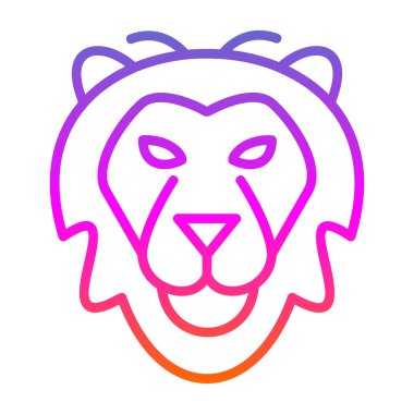 Aslan başı simgesi, vektör illüstrasyonu basit tasarım