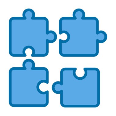 yapboz parçaları, ağ basit illüstrasyon