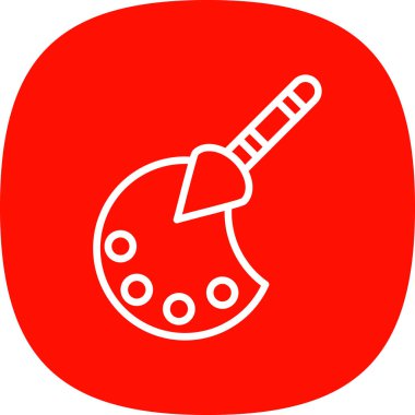 Palet boyama ve boya fırçası simgesi, vektör illüstrasyonu