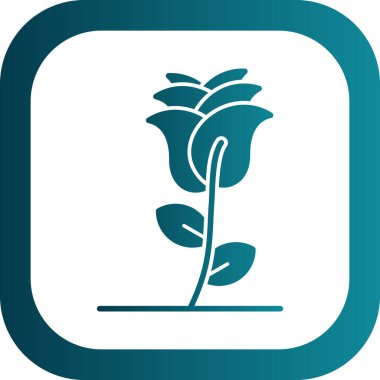 Gül çiçeği. Web simgesi basit illüstrasyon 