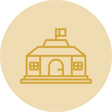 Bina. Web simgesi basit illüstrasyon