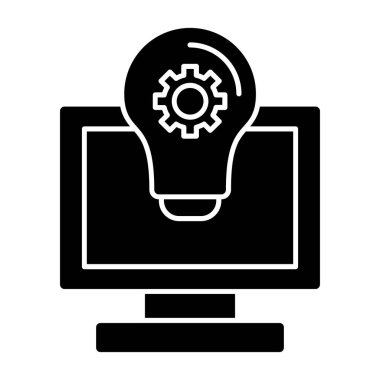 Web Ayarlama Glyph Vektör Simgesi Tasarımı