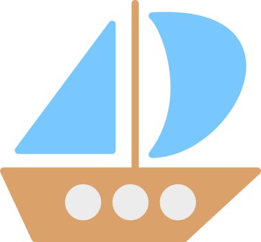 Yelkenli tekne ikonu. Web için yelkenli tekne vektör simgesinin özet çizimi 