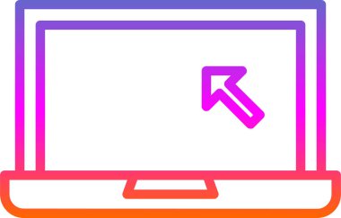 Basit dizüstü bilgisayar simgesi, vektör illüstrasyonu