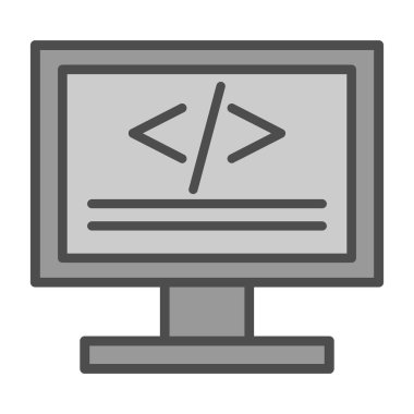 Kod işareti. Kodlama simgesi. vektör illüstrasyonu