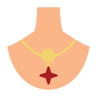 Kolye mücevher simgesinin vektör çizimi 