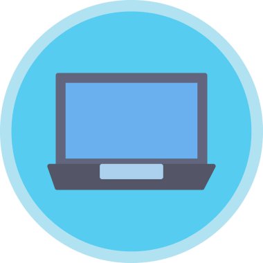 Basit dizüstü bilgisayar simgesi, vektör illüstrasyonu