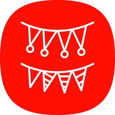 karnaval çelenkleri simgesi, vektör illüstrasyonu