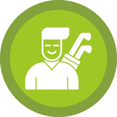Golfçü web simgesi, vektör illüstrasyonu 