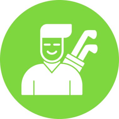 Golfçü web simgesi, vektör illüstrasyonu 