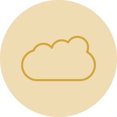 Basit Bulutlu hava simgesi, vektör illüstrasyonu