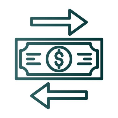 Dolar vektör simgesi. biçim düz renk sembolü, yuvarlak açılar, gri arkaplan