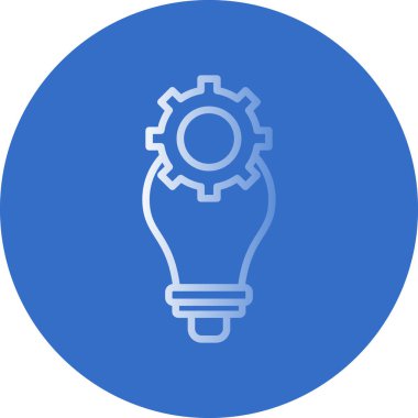 Dişli simgesi olan ampul, vektör illüstrasyon grafik tasarımı