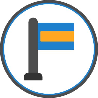 Basit bayrak vektör çizgisi simgesi 