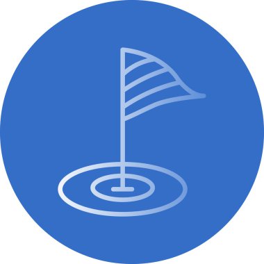 Golf bayrağı simgesinin vektör illüstrasyonu 