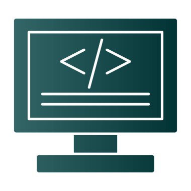 Kod işareti. Kodlama simgesi. vektör illüstrasyonu