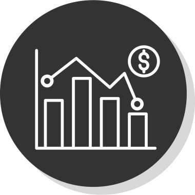 Pazar dalgalanması simgesi, vektör illüstrasyonu
