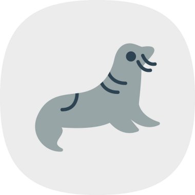 şirin fok simgesi, vektör illüstrasyonu