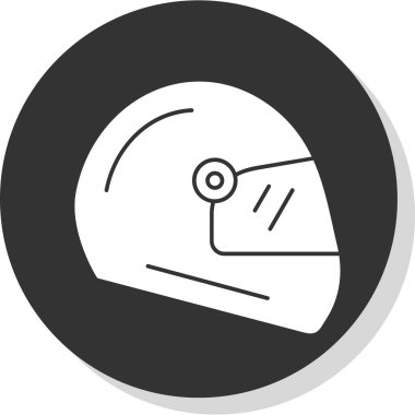 Kask simgesi basit tasarım illüstrasyonu 