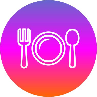 kaşık ve çatal çizgisi ikonu. vektör