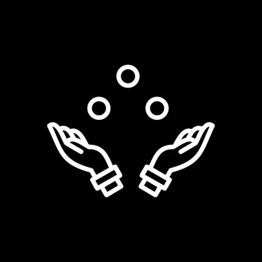 Siyah ve beyaz hokkabazlık vektör illüstrasyonu basit tasarım