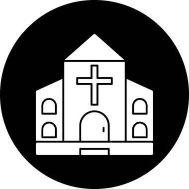 Kilise simgesi, vektör illüstrasyonu basit tasarım
