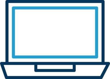 Basit dizüstü bilgisayar simgesi, vektör illüstrasyonu