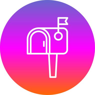 Posta kutusu düz simgesi, vektör illüstrasyonu