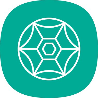 düz futbol topu simgesi, vektör illüstrasyonu