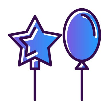 Balonlar. Web simgesi basit illüstrasyon  